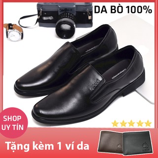 [SỐC MUA 1 TẶNG 1] Giày Tây Nam, Giày Công Sở Nam Da Bò TH741 Đen Khâu Đế Chắc Chắn [TẶNG VÍ DA CAO CẤP]