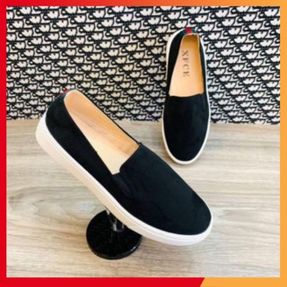 Giầy lười trơn , giày lười 3 vạch GG kèm anh thật