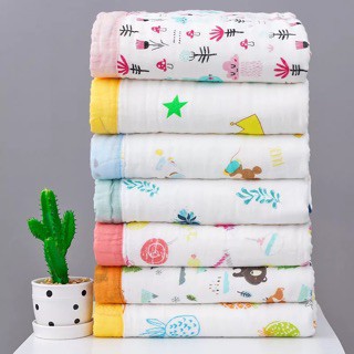 Chăn Vải Xô Bo Viền 6 Lớp Hàng Siêu Mềm Mại Cho Bé