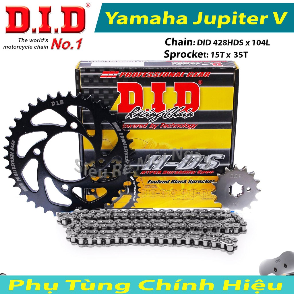 Bộ Nhông Sên Dĩa DID Yamaha Jupiter V, Sirius 110cc Sên DID 10Ly Thái Lan ( 15T x 36T )