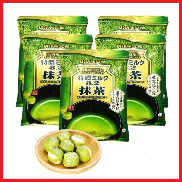 Combo 5 gói Kẹo trà xanh matcha UHA 8.2 Nhật Bản - 4902750898974