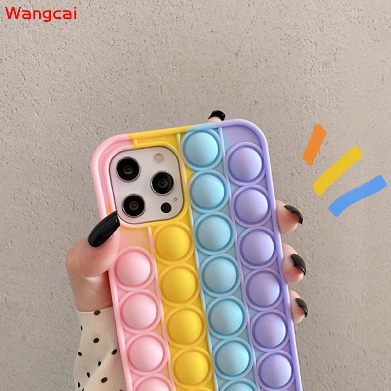 Ốp điện thoại silicone dẻo màu cầu vồng nhiều màu cho Samsung Galaxy Note 10 10+ Plus 9 S21 S21+ S20 S20+ Ultra FE