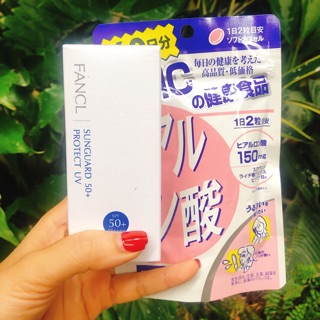 Kem chống nắng Fancl và kẹo cấp nước hồng