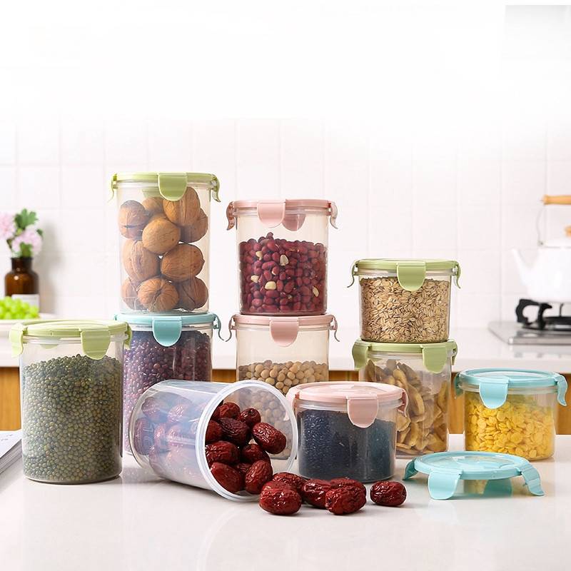 Transparent plastic airtight cans kitchen refrigerator fresh-keeping cans cereal food storage storage boxes