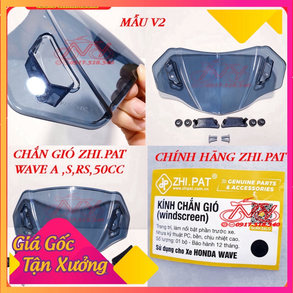 Kính chắn gió (Mão Đầu Đèn) Zhipat cho Exciter 150/135, Wave A 110/100, Wave RSX, Winner, Winner X, Sirius . (Ảnh Sp thậ