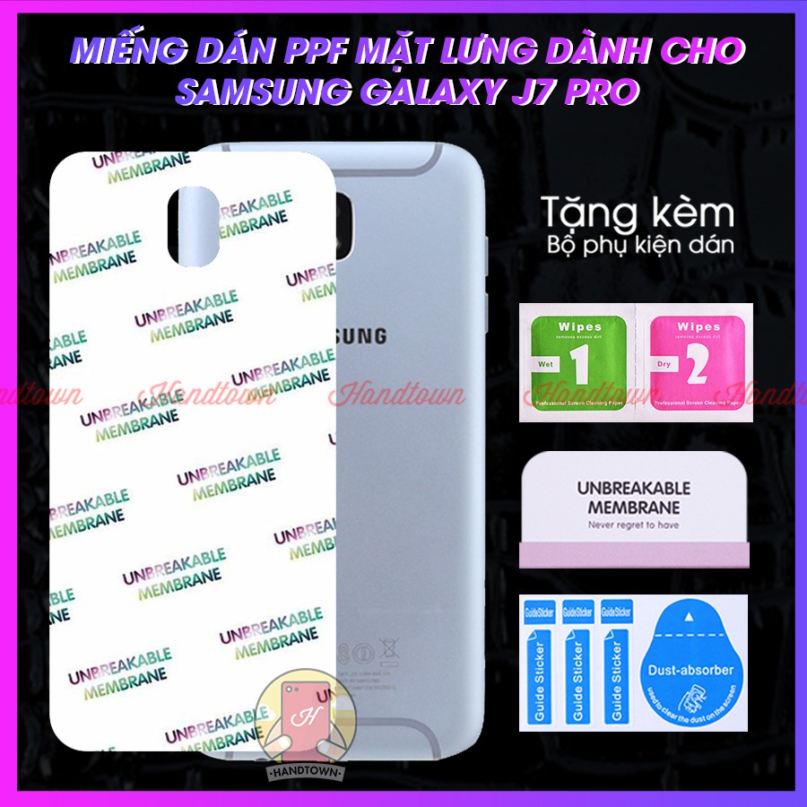Miếng Dán PPF Mặt Lưng Samsung Galaxy J7 Pro J7Pro Kính Cường Lực Dẻo Vân Cá Sấu / Hiệu Ứng Cầu Vồng / Trong Suốt