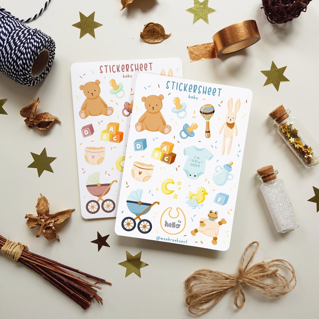 Sticker Sheet Chủ Đề: Baby - Chuyên dán sổ | Bullet Journal Stickers, Daily Sticker, Sticker Thời Tiết