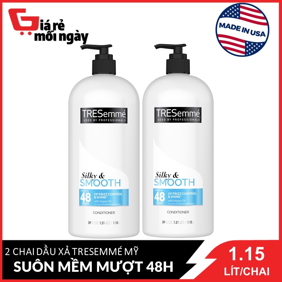 [Nhập khẩu chính hãng] Combo 2 Dầu Xã Tresemme Mỹ Cho Tóc Suôn Mềm Mượt 48h Chai 1.15Lx2