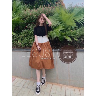 Đầm babydoll phối màu bigsize 55-90kg