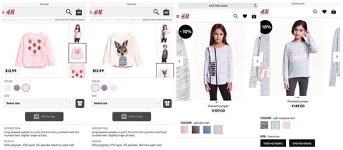 Áo len mỏng HM bé gái