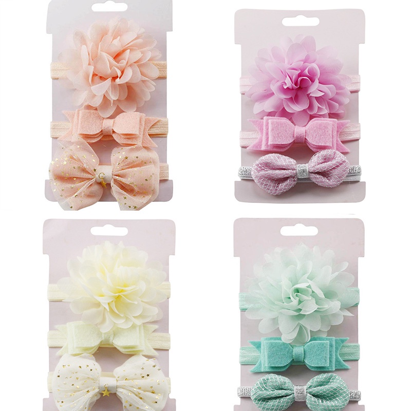 Set 3 Băng Đô Nơ Thời Trang Cho Bé Gái