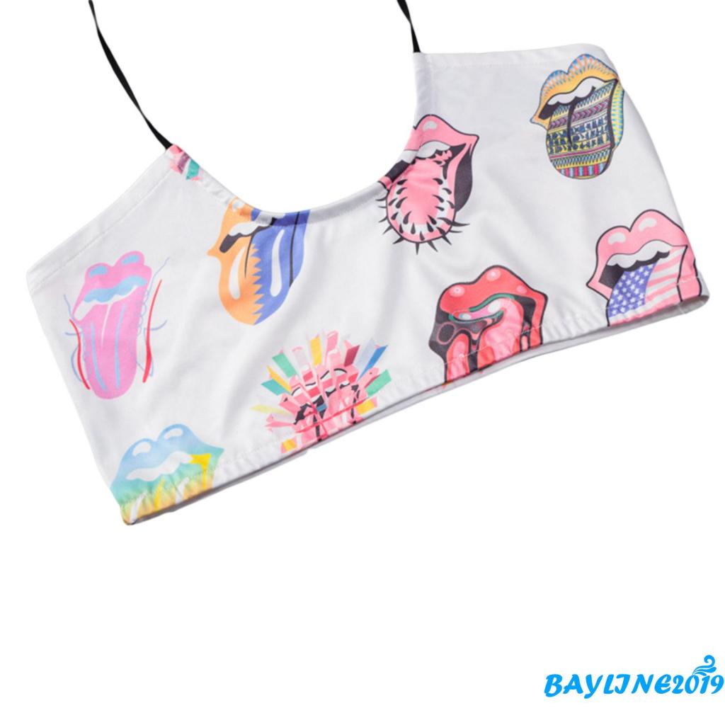 Áo Lửng Hai Dây Hở Lưng Dáng Ôm In Họa Tiết Độc Đáo Thời Trang Quyến Rũ Cho Nữ