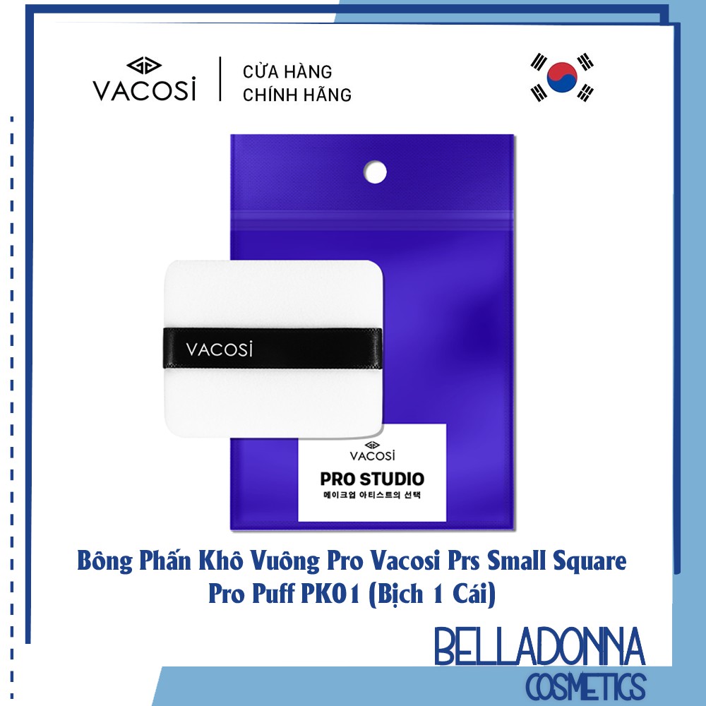 Bông Phấn Khô Vuông Pro Vacosi Prs Small Square Pro Puff PK01 (Bịch 1 Cái)