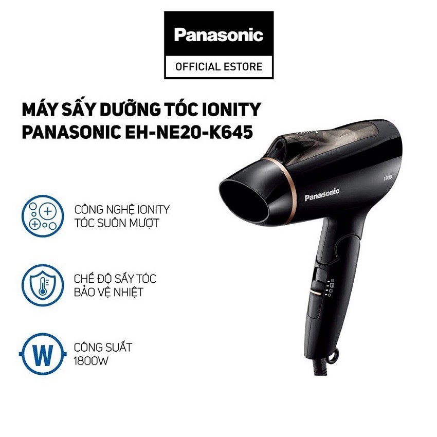 Máy Sấy Dưỡng Tóc Ionity Panasonic EH-NE20-K645 - Bảo Hành 12 Tháng - Hàng Chính Hãng