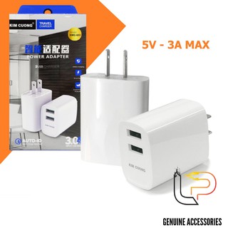 CỐC SẠC NHANH 2 CỔNG USB 5V-3A - ADAPTER 5V-3.0A SẠC NHANH 2 CỔNG USB