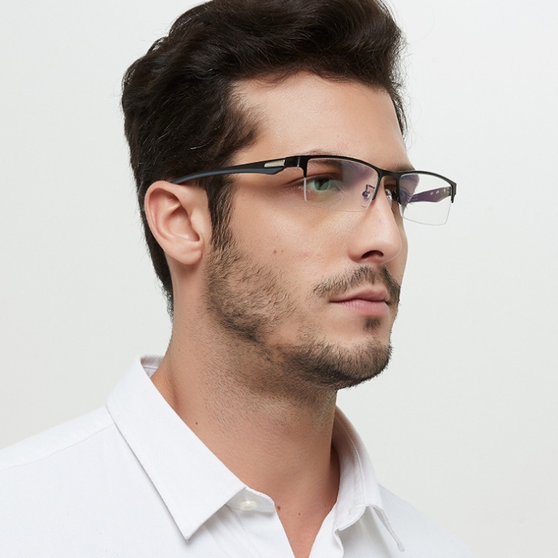Kính Chống Ánh Sáng Xanh Nửa Gọng Thời Trang Cho Nam