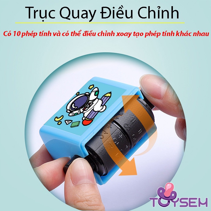 Con lăn 100 phép tính cộng trừ số học tặng kèm thêm hộp mực giúp bé rèn luyện các phép toán