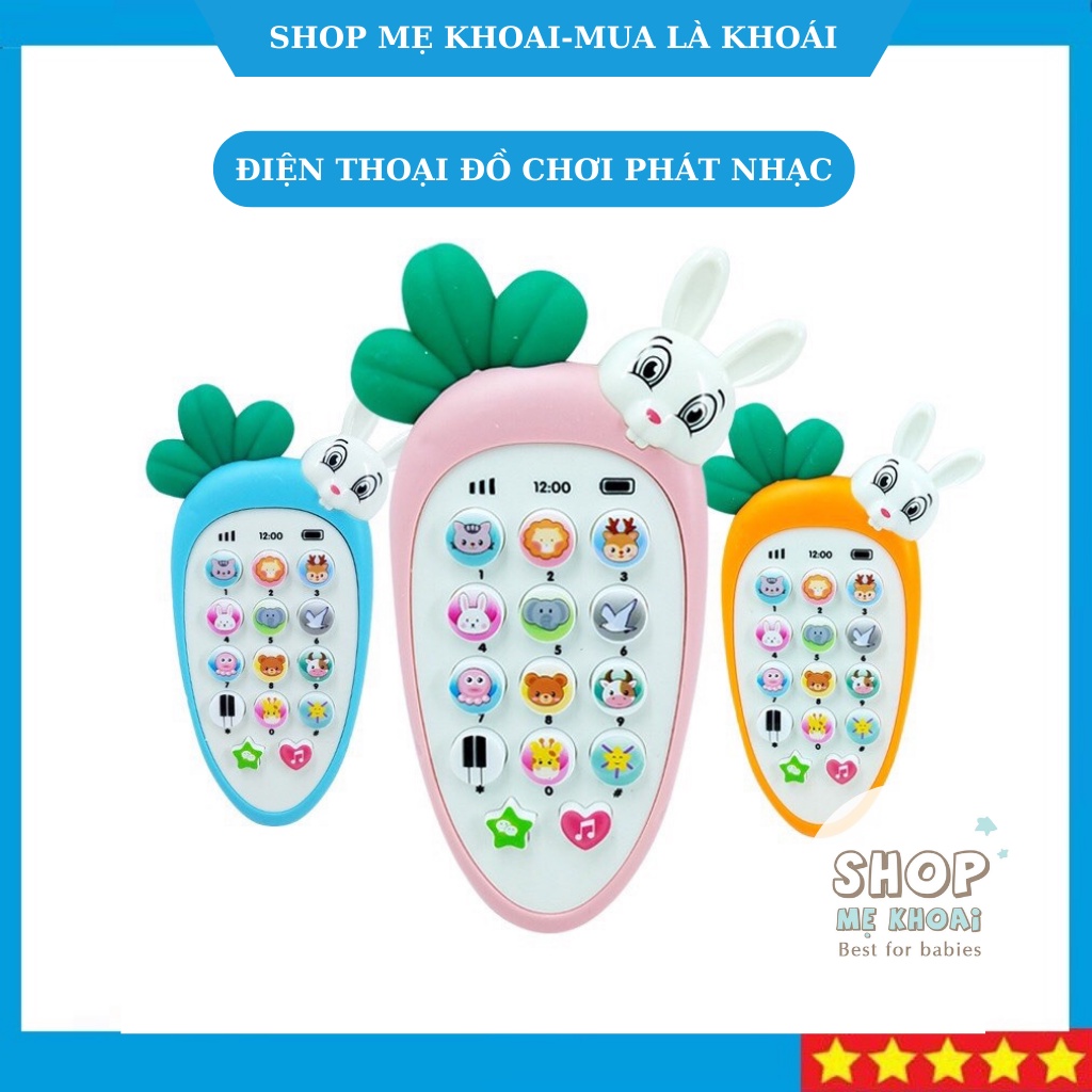Đồ chơi cho bé, đồ chơi trẻ em, Đồ chơi thông minh điện thoại hươu cao cổ/ chim cánh cụt/ cà rốt phát âm thanh sống động