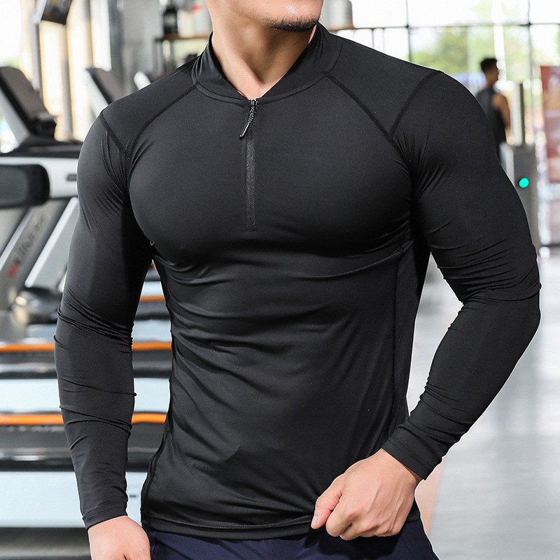 Áo dài tay giữ nhiệt nam cổ khóa bomber
