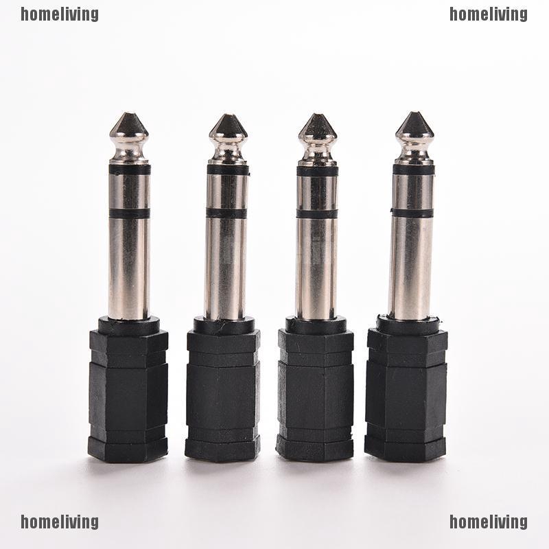 ❤❤Set 4 Đầu Nối Dây Cáp Âm Thanh 6.5mm 1 / 4 Male Sang 3.5mm 1 / 8 Female