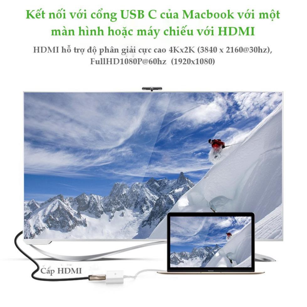 Cáp USB 3.1 Type C chuyển sang HDMI và USB 3.0 Ugreen 30377 ✔HÀNG CHÍNH HÃNG ✔