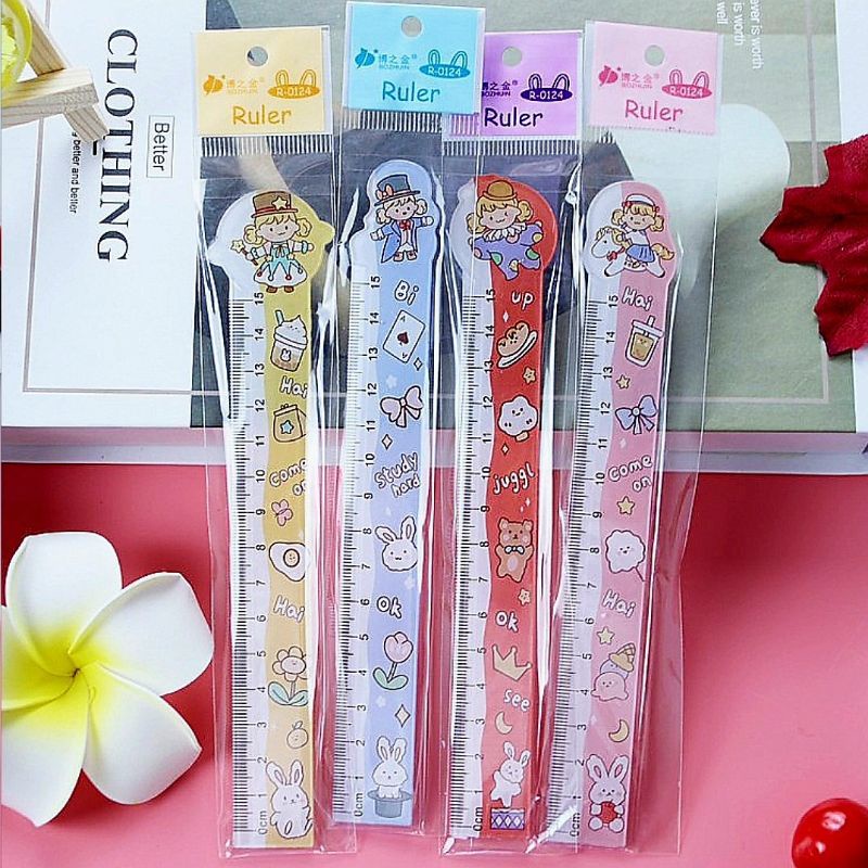 Thước kẻ 15cm hoạ tiết dễ thương dành cho học sinh Thước thẳng cute ShopMaeum610