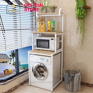 Kệ Máy Giặt 3 Tầng Đa Năng Mã KMG02 Chính Hãng 9HOUSE Để Máy Giặt Cửa Trước Lò Vi Sóng Loại Khung Thép Dày Gỗ Chống Ẩm