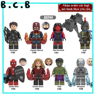 Đồ Chơi Minifigures Marvel DC Các Mẫu Nhân Vật Hulk Hawkeye Whiplash Captian Marvel Mẫu Mới Ra X0244
