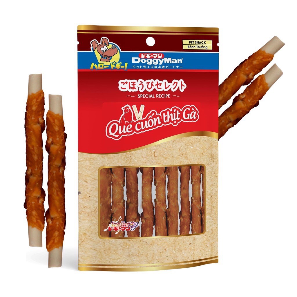 Xương que quấn gà cho chó cưng DoggyMan- xương cho chó gói 110g