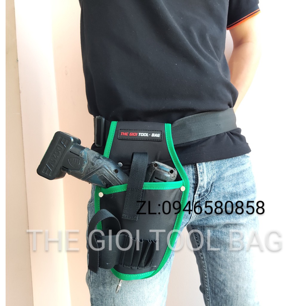 Túi đựng máy khoan pin đeo hông TGTB-Y2Green cao cấp
