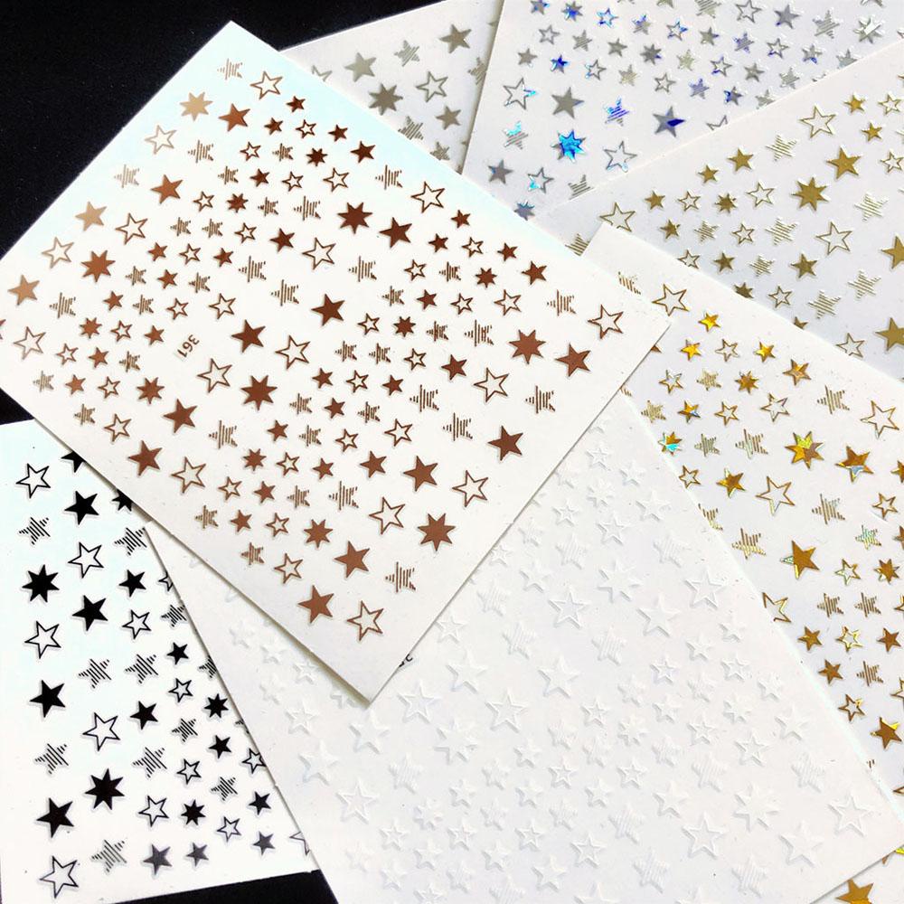Nhãn Dán Trang Trí Móng Nghệ Thuật 3D Lấp Lánh Ánh Sao