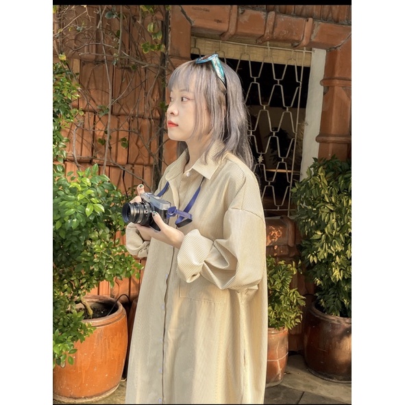 Iseul Shirt Dress - Đầm sơ mi sọc dáng dài - Remmus.vn