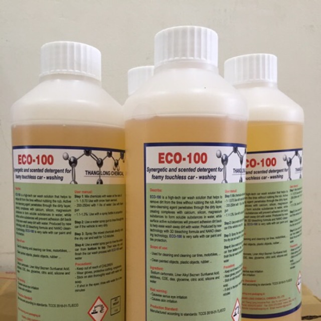 Nước Rửa Xe Không Chạm, dung dịch rửa xe không chận ECO-100 ( 1 lít)
