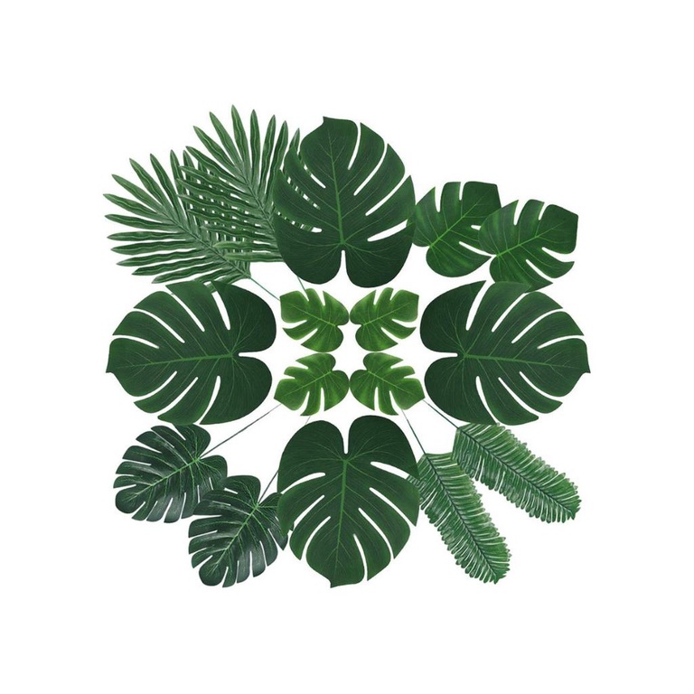 60 cái Palms Lá Palms nhiệt đới nhân tạo Lá trang trí tiệc Hawaii