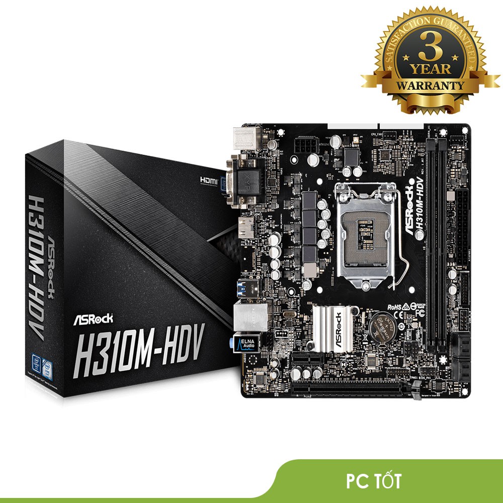 Mainboard Asrock H310CM-HDV - Bảo hành chính hãng SPC