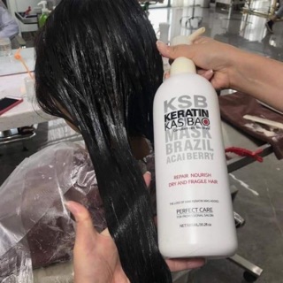 HẤP PHỤC HỒI KERATIN KASIBAO KBS BRAZIL ACAI BERRY THUỶ PHÂN PHỤC HỒI TÓC HƯ TỔN NẶNG 1000ML