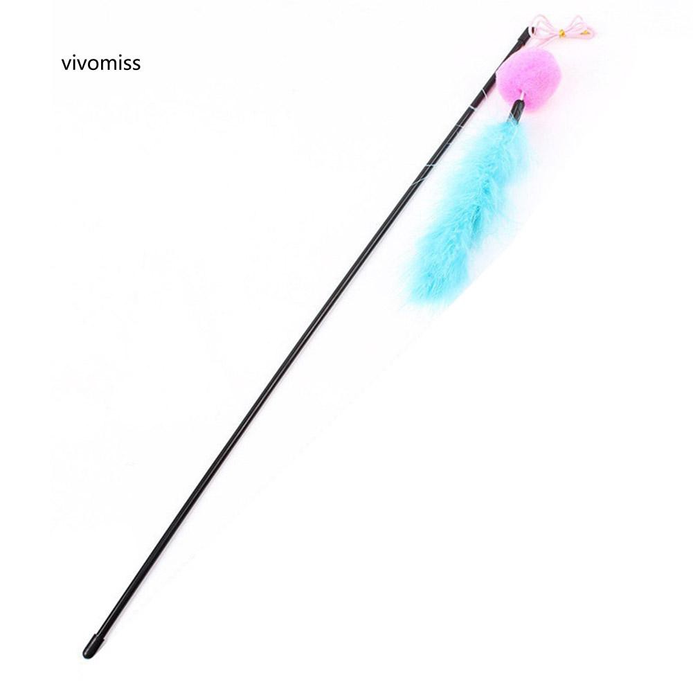 Đồ chơi nhử mèo tập tương tác gắn quả cầu lông vũ sáng tạo