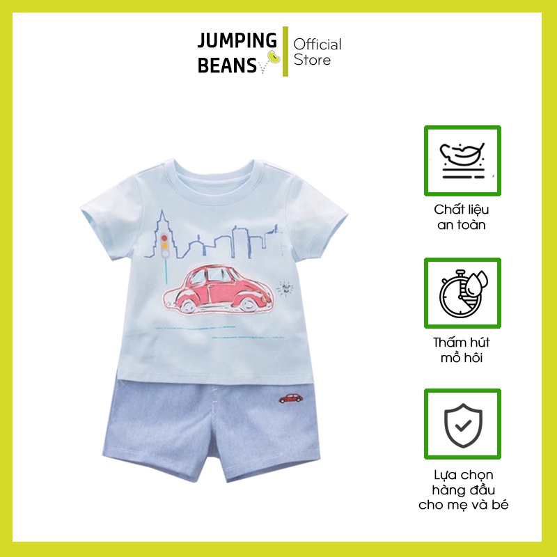 Bộ Little Maven xanh ô tô đỏ quần kẻ cho bé trai 2-7 tuổi (PD1928) - JUMPING BEANS Official Store