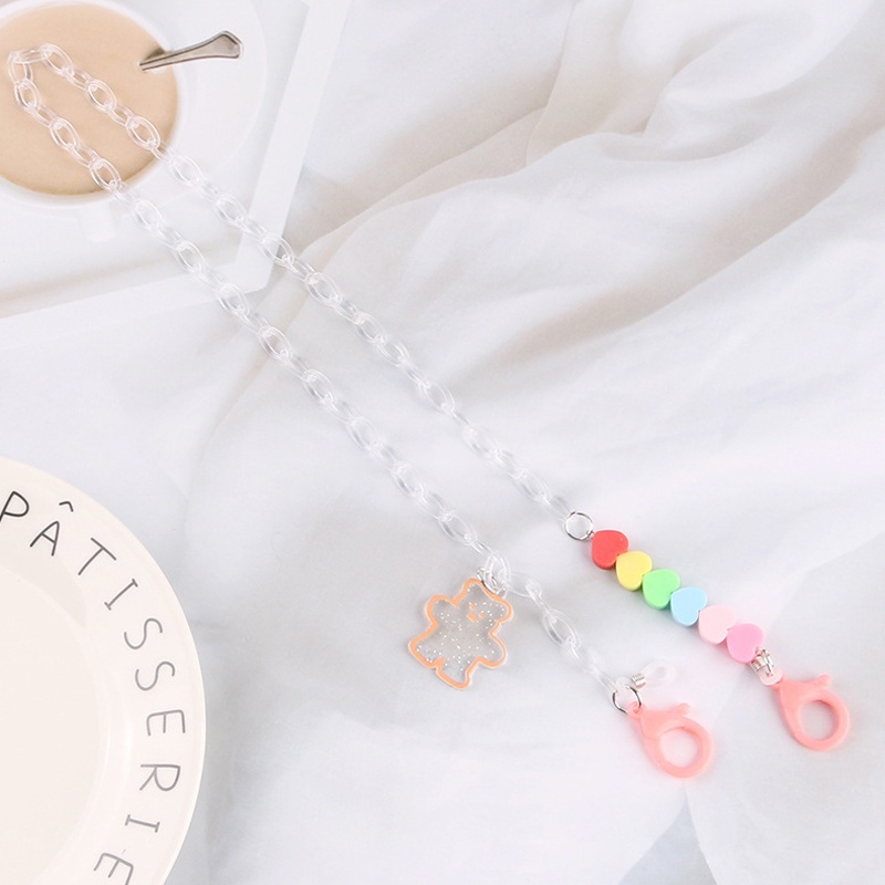 Dây đeo mắt kính đính hạt trong suốt chống thất lạc