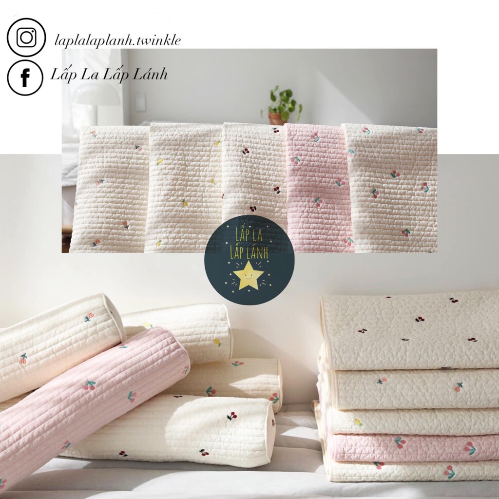 GỐI ÔM TRÒN COTTON THÊU CHO BÉ #madeinKorea, quilting, Dottodot, Dot to dot, Malolotte, nội địa Hàn