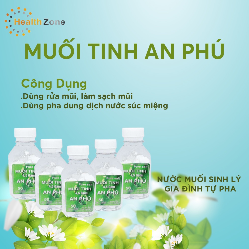 Muối Tinh An Phú 4,5Gram/Viên Dùng Pha Nước Muối Sinh Lý - Lọ 50 Viên
