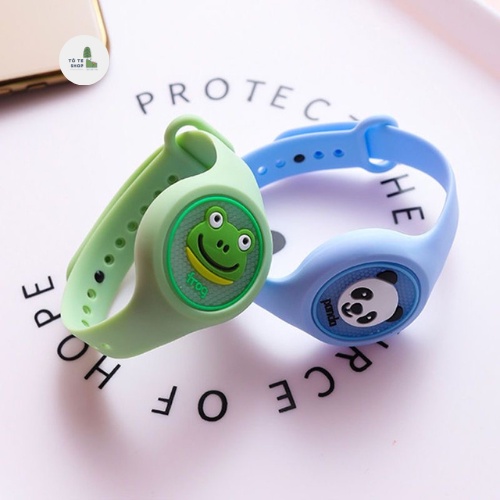 Đồng hồ tinh dầu đuổi muỗi phát sáng nhiều hình động vật cho bé,vòng tay đuổi côn trùng có mùi thơm