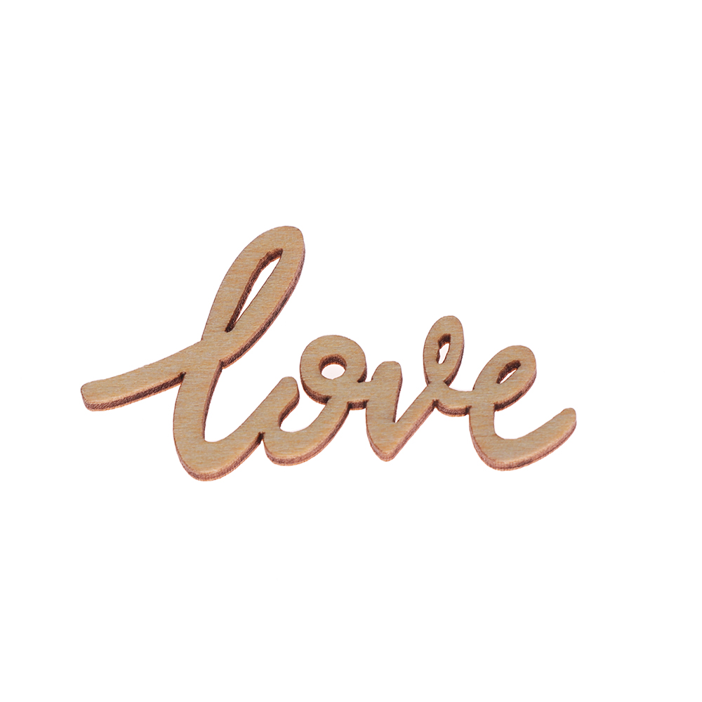 Bộ 18 Miếng Gỗ In Chữ Love Dễ Thương DIY 55mm Trang Trí Bàn Tiệc Cưới