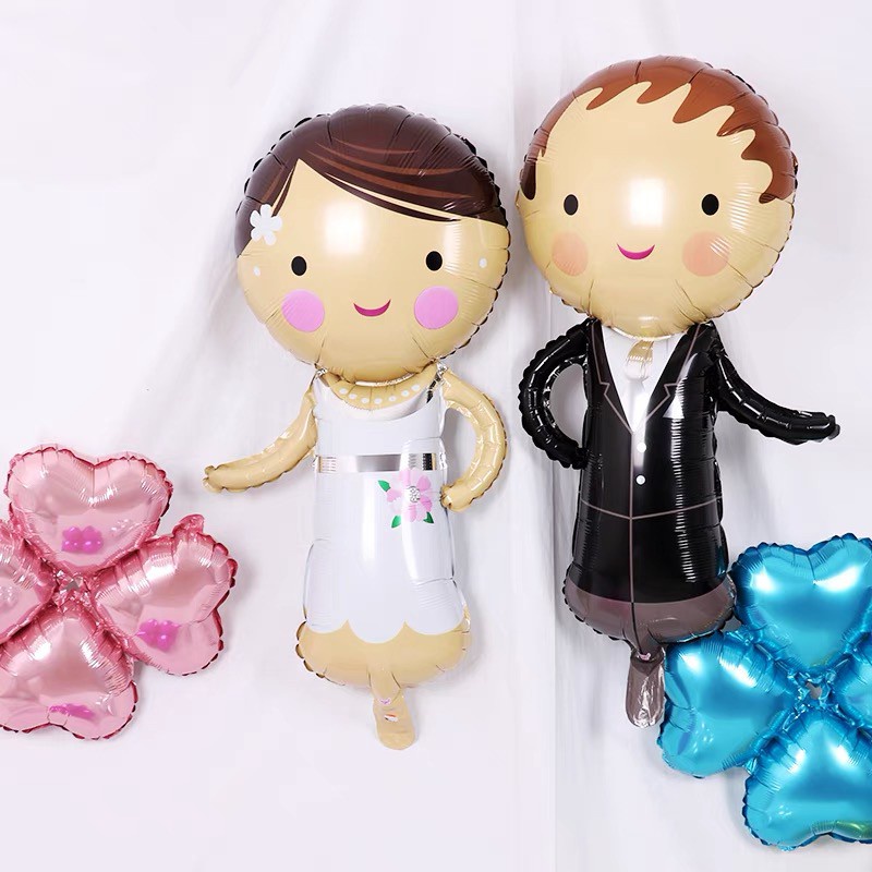 Bóng cô dâu chú rể nhẫn cưới trang trí phòng tân hôn cầu hôn HAPPYKID BBCDCR