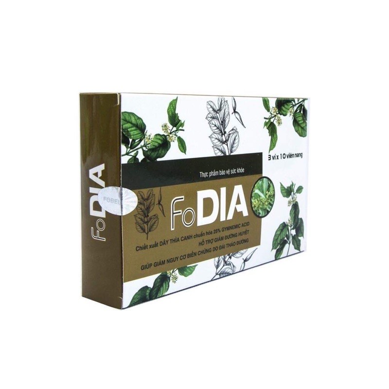 Viên uống giảm và ổn định đường huyết FoDia - chiết xuất dây thìa canh