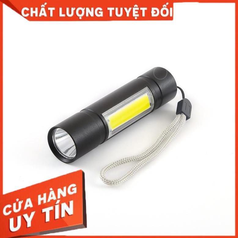 Đèn pin mini siêu sáng, đèn pin mini sạc điện cổng micro USB đa năng, nhiều chế độ sáng