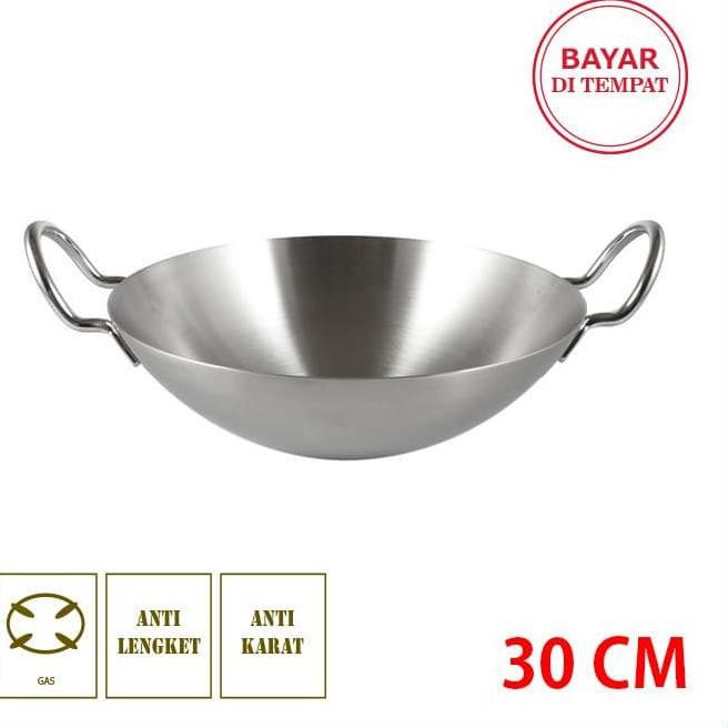 Chảo Chiên Chống Dính Bằng Thép Không Gỉ 30cm - Igl 32cm