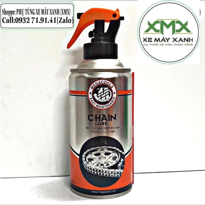 [Chính Hãng] MEGACOOLS CHAIN LUBE 300ml Dưỡng sên cao cấp [Phụ Tùng Xe Máy Xanh]