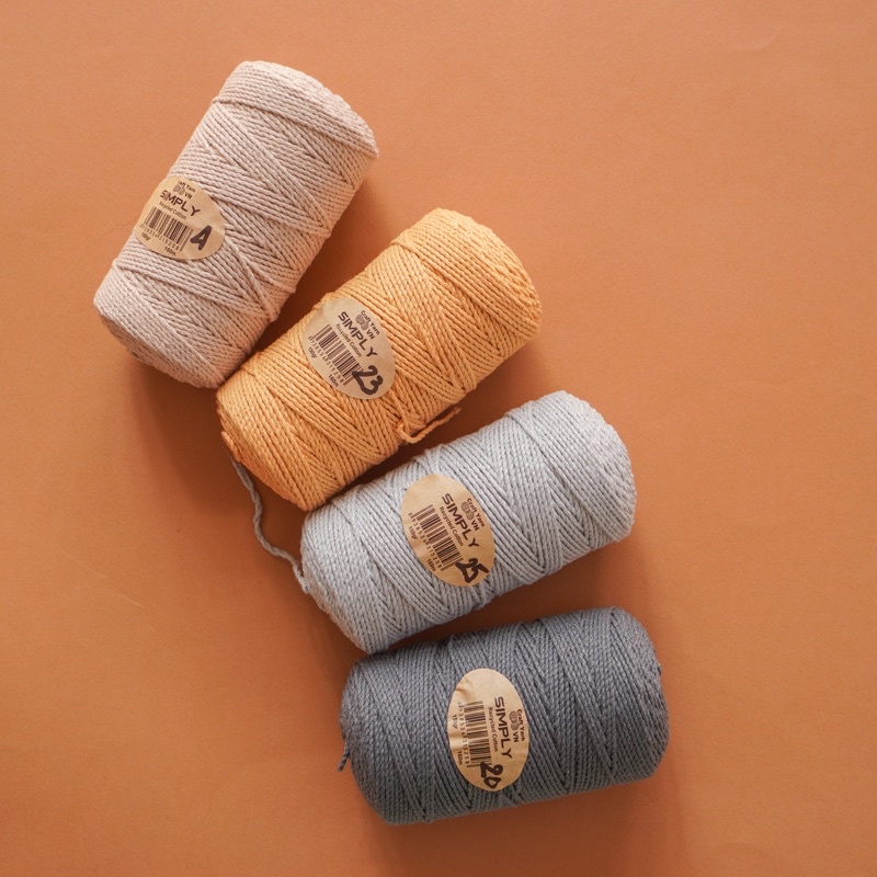 Sợi Simply Cotton 150gram móc túi xách, móc mũ nón đẹp đứng dáng, đẹp bền màu-Sợi Simply Craft Yarn