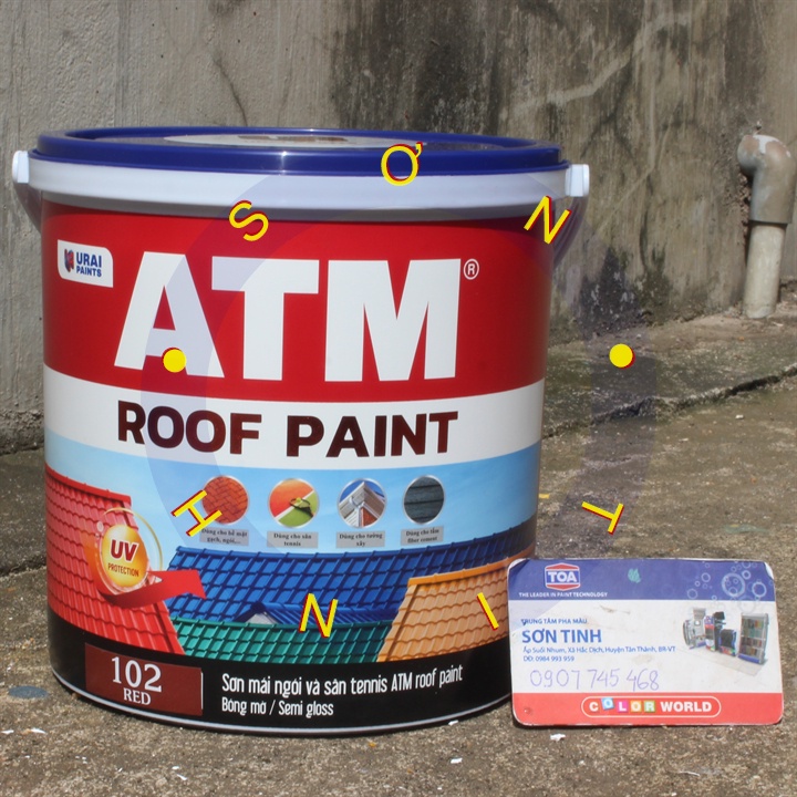 Sơn chậu ATM màu đỏ , mái ngói ATM Roof Paint Red 102 3,35L